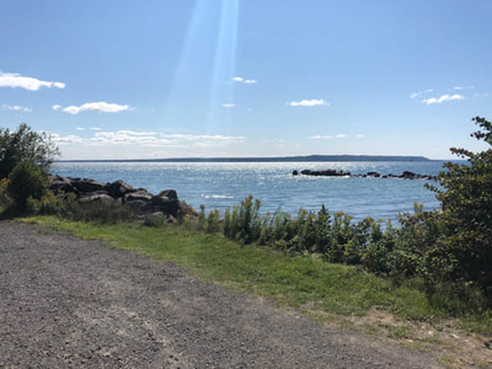 Scenic View of Lake Superior from Gros Cap Marina.