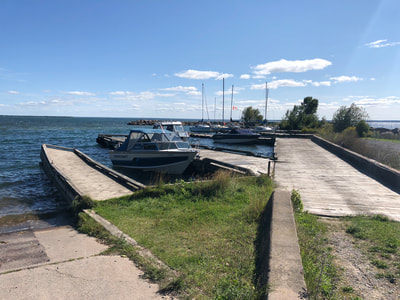 Boat Launch and Docks at the Gros Cap Marina.