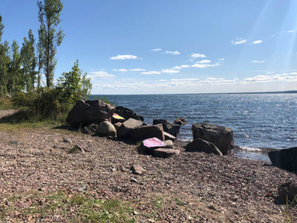Summertime view of Lake Superior Shoreline at Gros Cap.